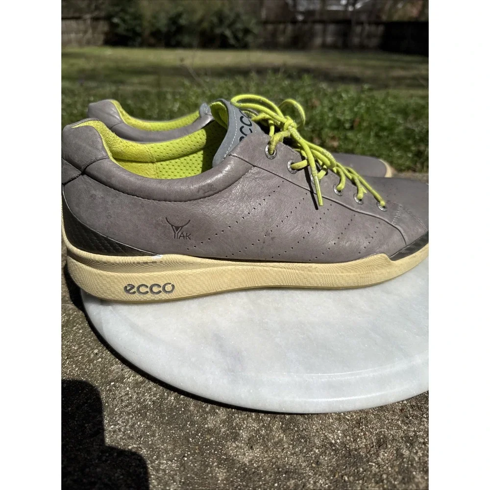 ECCO Biom Hydromax Golf Shoes Yak Leather Mens Size 12-12.5 (EU 46) WORN IN Gray